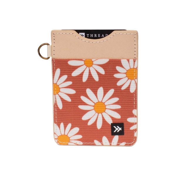 Orange Floral Vertical Wallet Thread